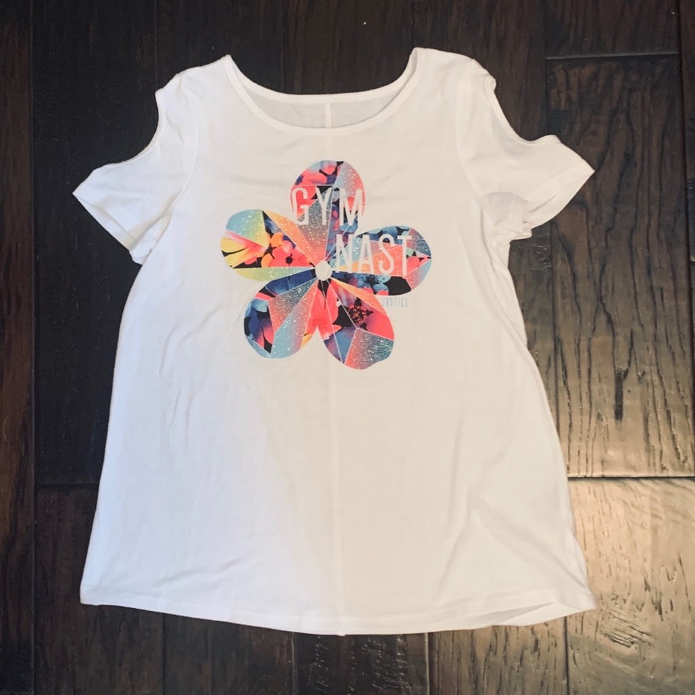 JUSTICE Sparkly “Gymnast” Shirt (Size 10)